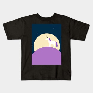 Moon Unicorn Minimal Kids T-Shirt